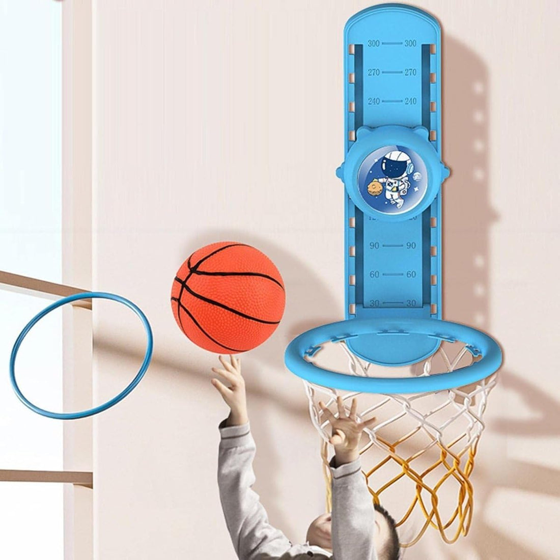 High Touch Jump Counter | High Jump Trainer with Basketball Hoop | Voice Broadcast, High Bounce Boost Exercise, Height Chart, Vertical Jump Training Measuring Tool by Dollar Import TDH-2588-677