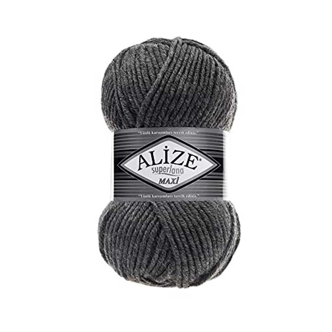 Alize SUPERLANA MAXI Medium Grey Melange 182 - Crochet and Knitting Yarn