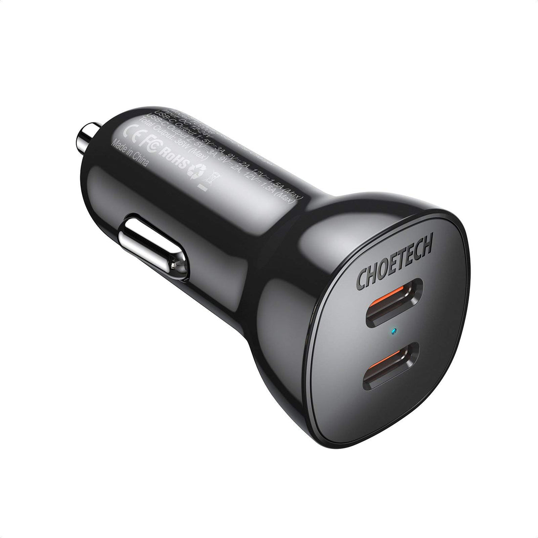 CHOETECH Dual USB-C Fast Car