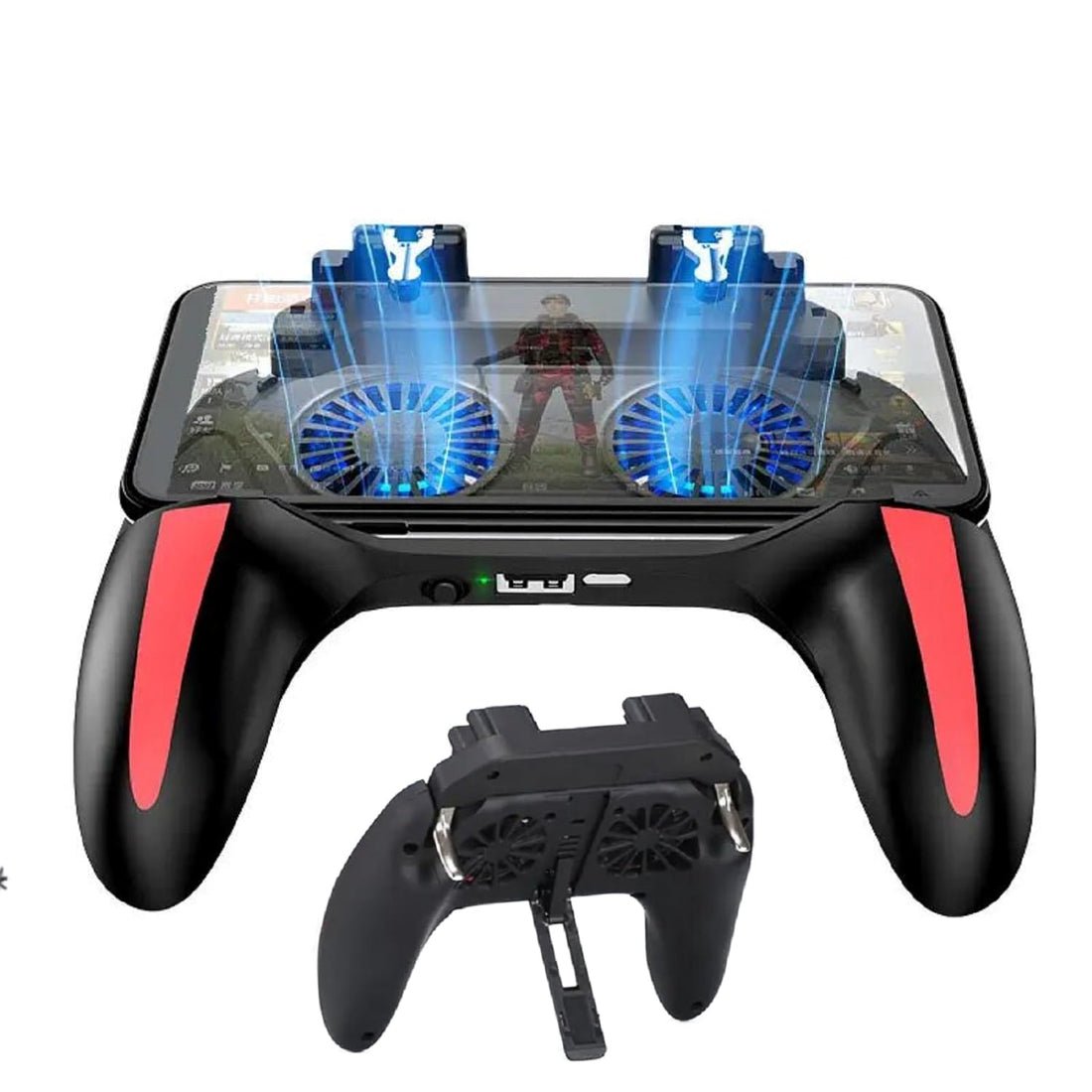 Quality Valley Mobile Game Controller, 2nd Generation Pubg Mobile Controller with Dual Cooling Fans, Gaming Phone Triggers, Game Handle, Gamepad, Shooting and Aiming Keys for 4.7-6.5 Inch Phones