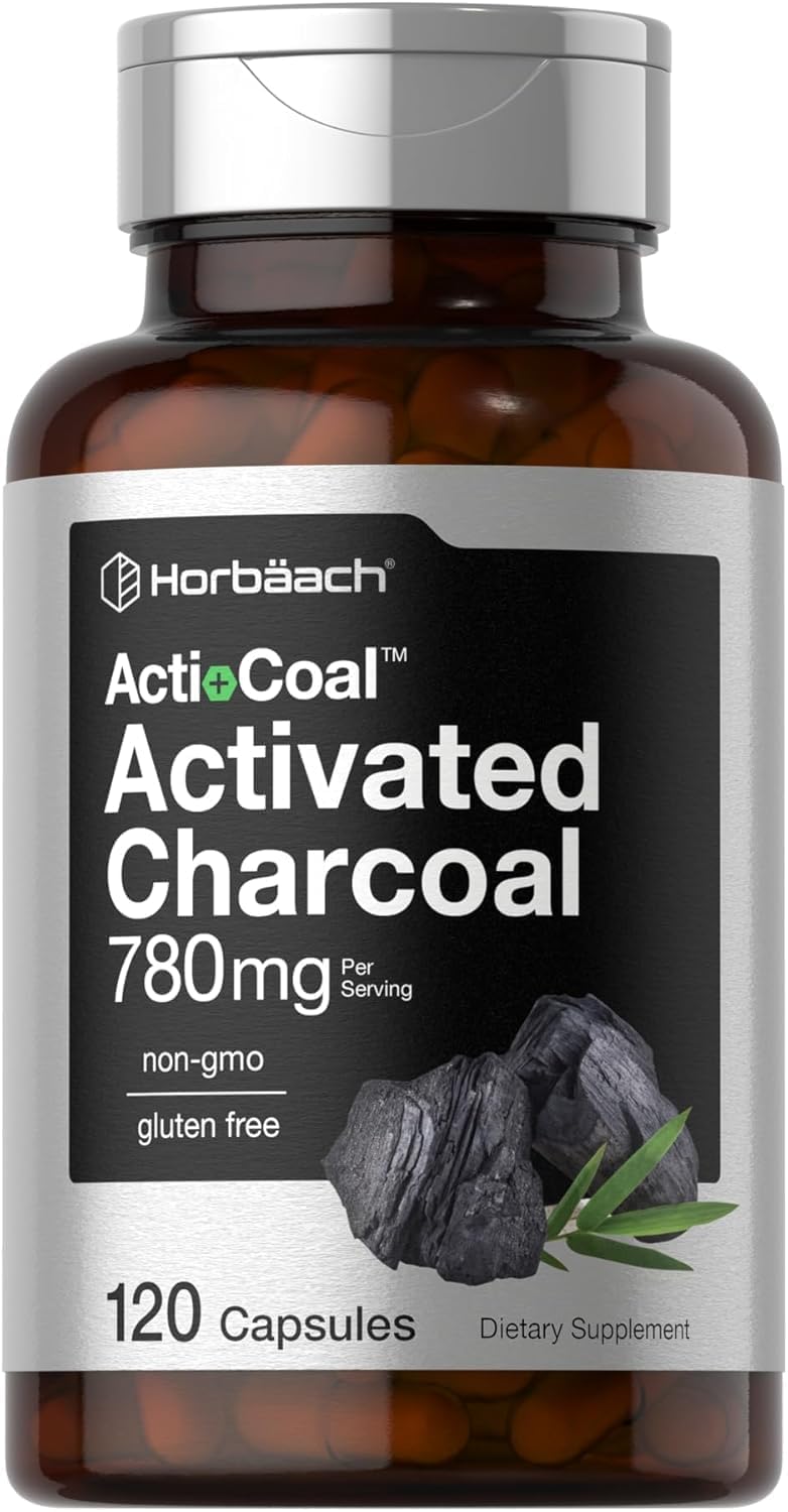 Charcoal Pills 780mg | 120 Capsule Activated Charcoal from Coconut Shells| Non-GMO and Gluten Free | Act-Coal