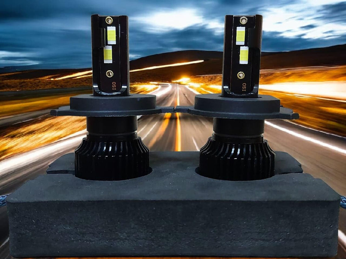 MT ام تي Car LED Headlights, Universal Fit, 6000K, IP68 Waterproof, Turbo Fan Cooling,15000 Lumens (H4)
