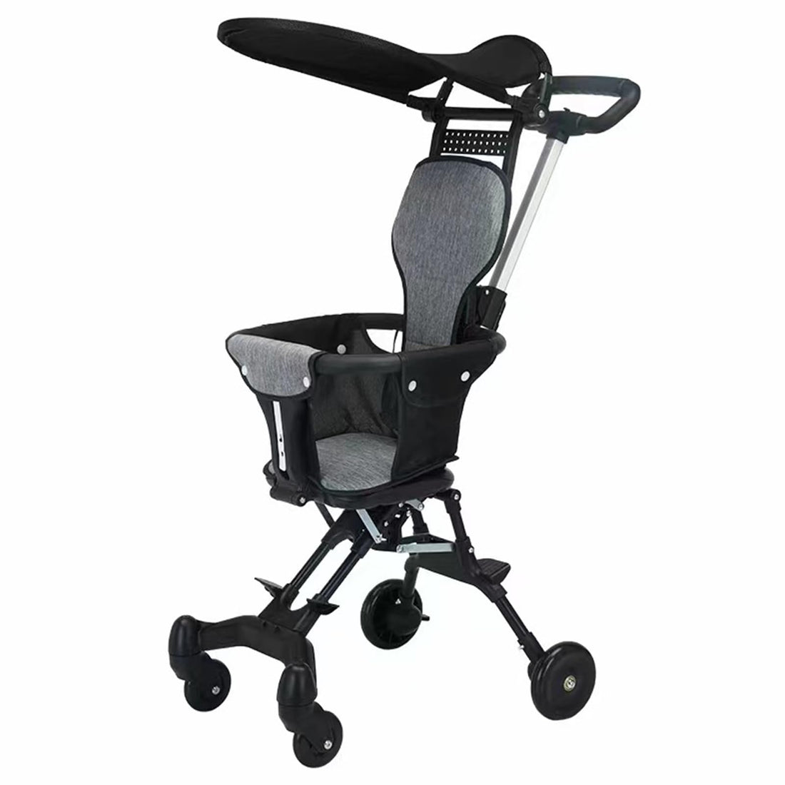 Beauenty Lightweight Stroller, Baby Stroller for Toddler, Foldable Compact Stroller, Can Be Pushed In Both Directions for 0-3 Years Baby (Black)