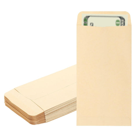 PATIKIL Money Envelope, 50 Pack 6.5" x 3.5" Cash Envelopes Money Holder Bags Budgeting Saving Challenge Letter for Gift Coins Checks Tickets Jewelry Passport Card, Khaki