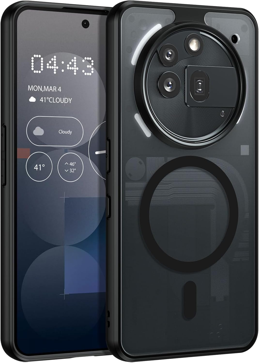 Grabist Magnetic case For Nothing Phone 3A Pro, Translucent Matte, Military Grade Protection, Shockproof Cover with Camera Protection for Nothing Phone 3A Pro 5G