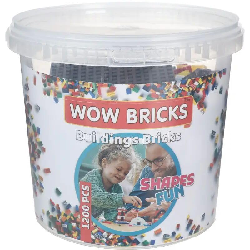 Next store 1200 Pieces Different Shapes Plastic Building Blocks Buckets for Kids – Creativity and Skills Development, Safe Colorful Blocks, Entertainment Educational Toys for Kids