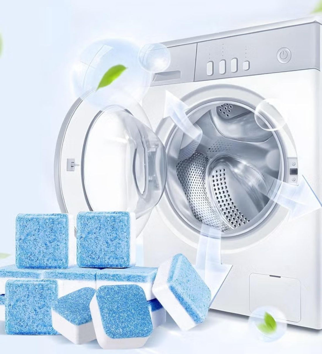 Washing Machine Cleaning Tablets, Deep Clean Formula, Removes Odour, Residue, Lime and Rust, 12 Count, Monthly Use
