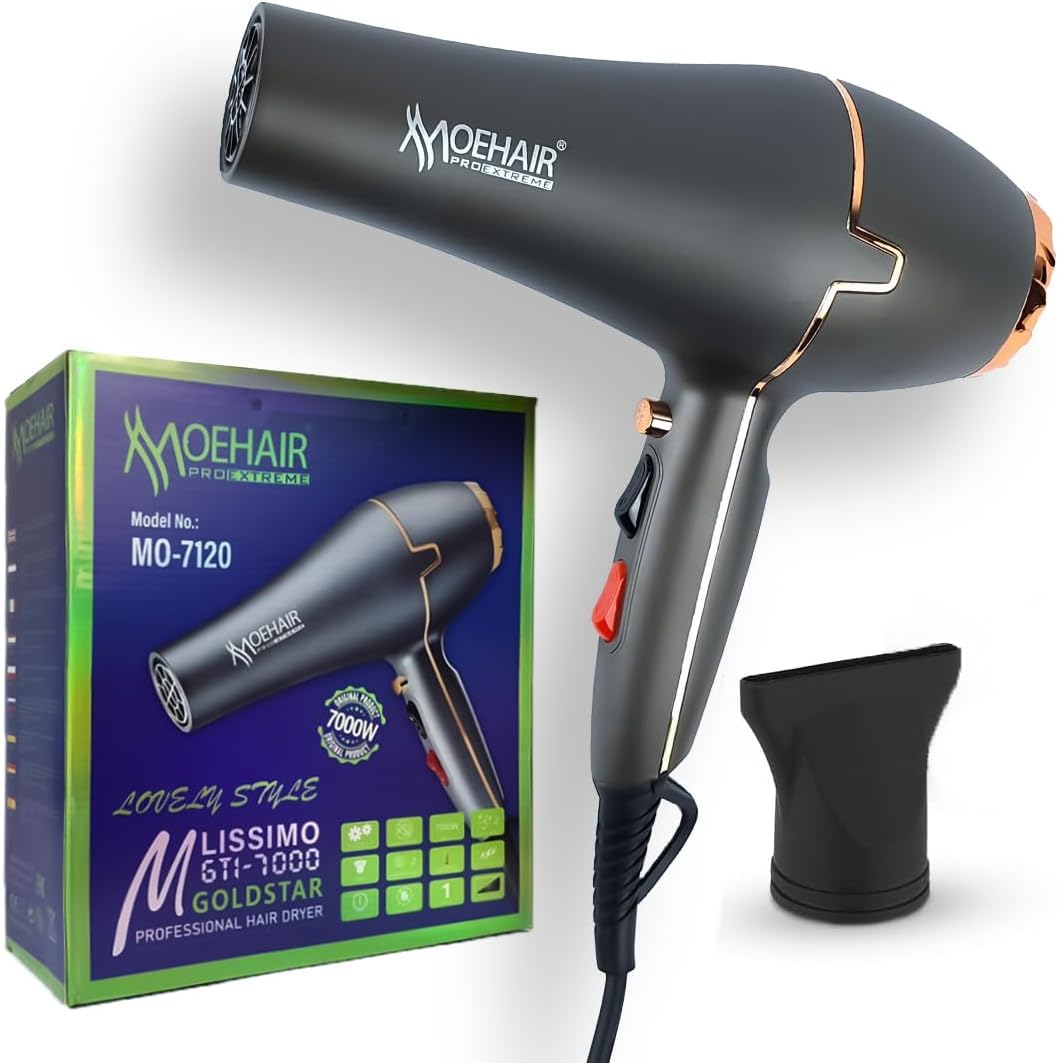 Hair Dryer 7000W - Superior Drying Performance with Multiple Settings, Ionic Care and Overheat Protection MO-7120