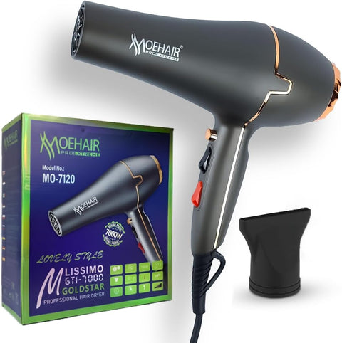 Hair Dryer 7000W - Superior Drying Performance with Multiple Settings, Ionic Care and Overheat Protection MO-7120