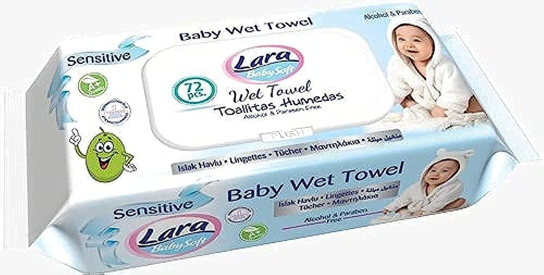 Lara Newborn Sensitive Skin Milk Wipes (72 Count)
