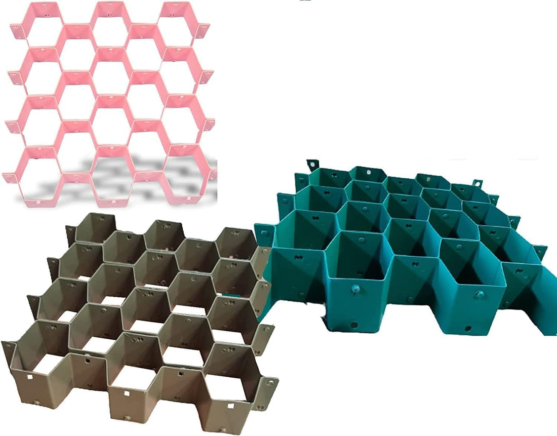 Large Honeycomb Drawer Organizer for Underwear, Socks, Accessories with Moldable Drawer Slices Plastic Organizer