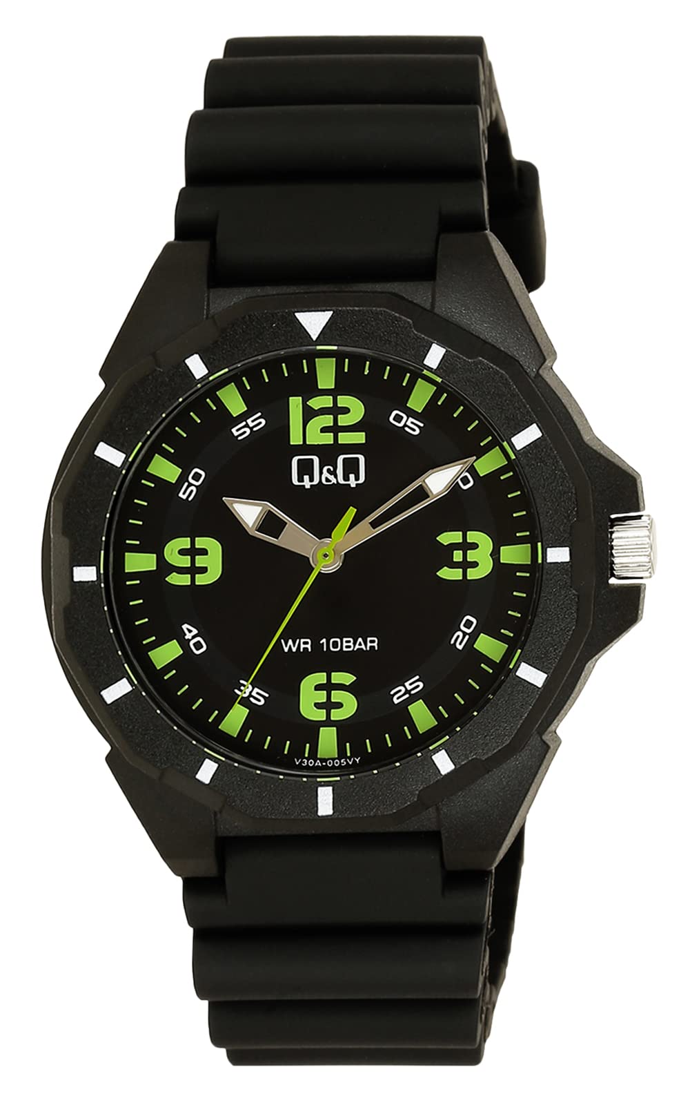 Q&Q WATCHES Men's Sport Collection Analog Black Dial Boy's Watch-V30A-005VY