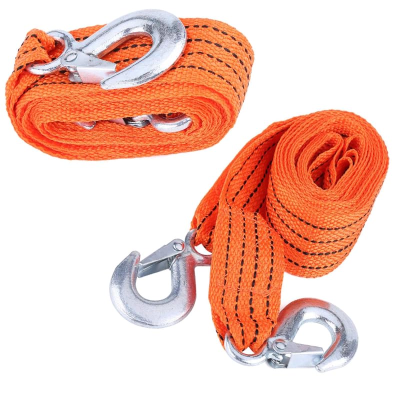 Kaber Egypt 2020 Nylon Tow Rope, Car Trailer Strap, Towing Rope, Outdoor Emergency Tool Emergency Rope (4 Meters, Orange, Bearing 3 Ton)
