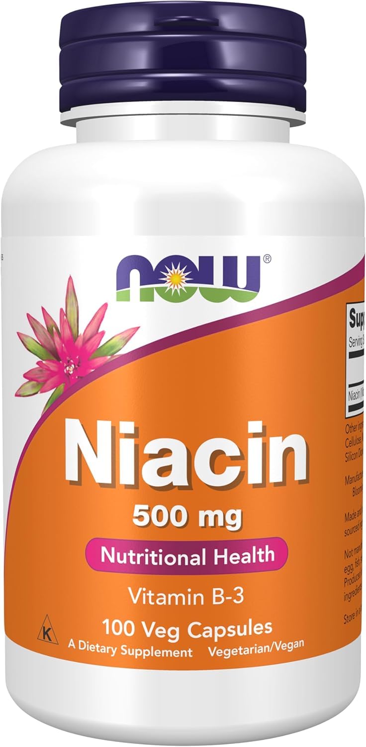 Premium Niacin 500mg - Essential Vitamin B-3 Support for Daily Energy Metabolism & Internal Vitality, 100 Capsules Bundle with Practical Pill Box, 3-Month Supply Wellness Kit