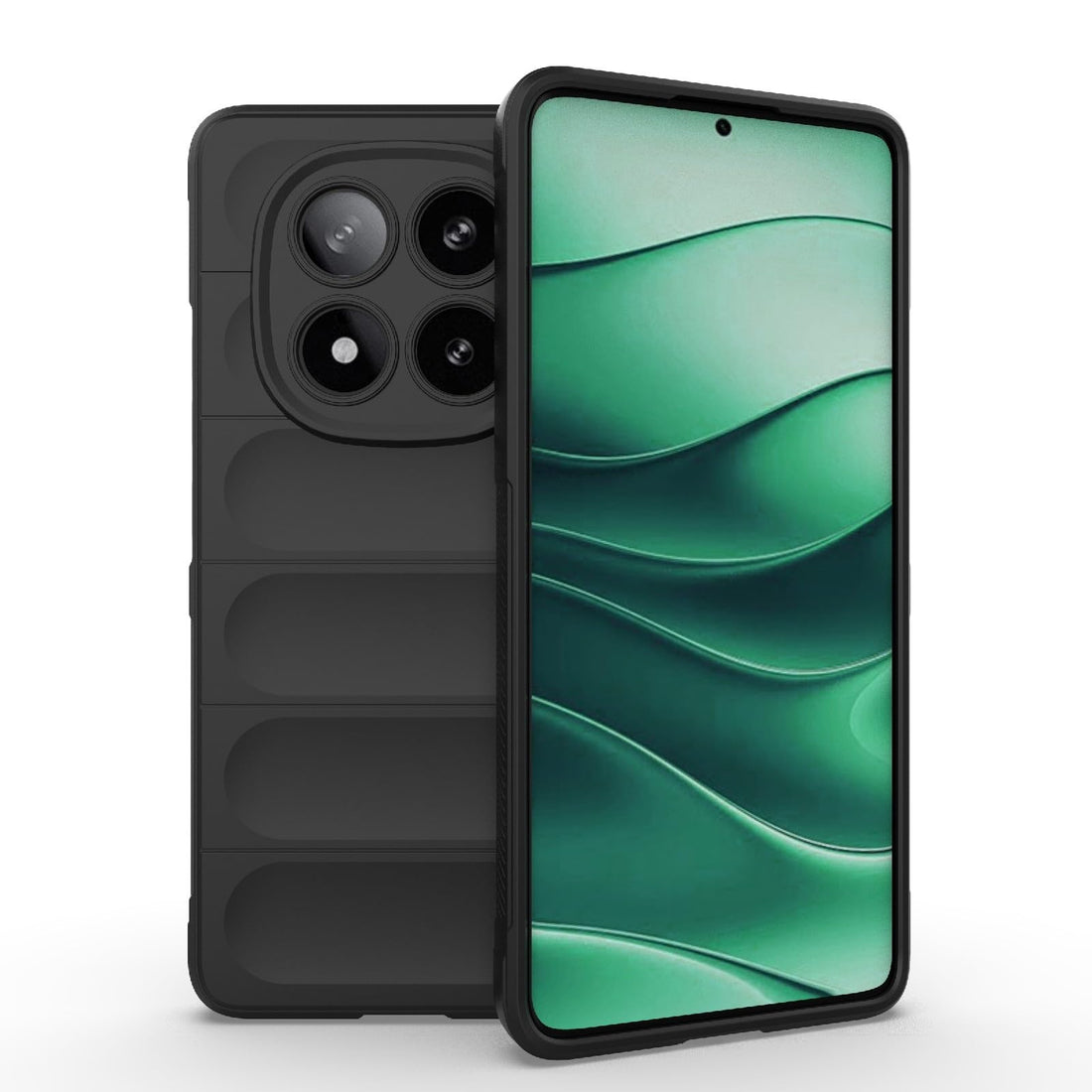 UNBLACK phone case compatible with redmi note 14 pro 4G global Magic Shield TPU + Silicone Shockproof Phone Case For redmi note 14 pro 4G (Black)