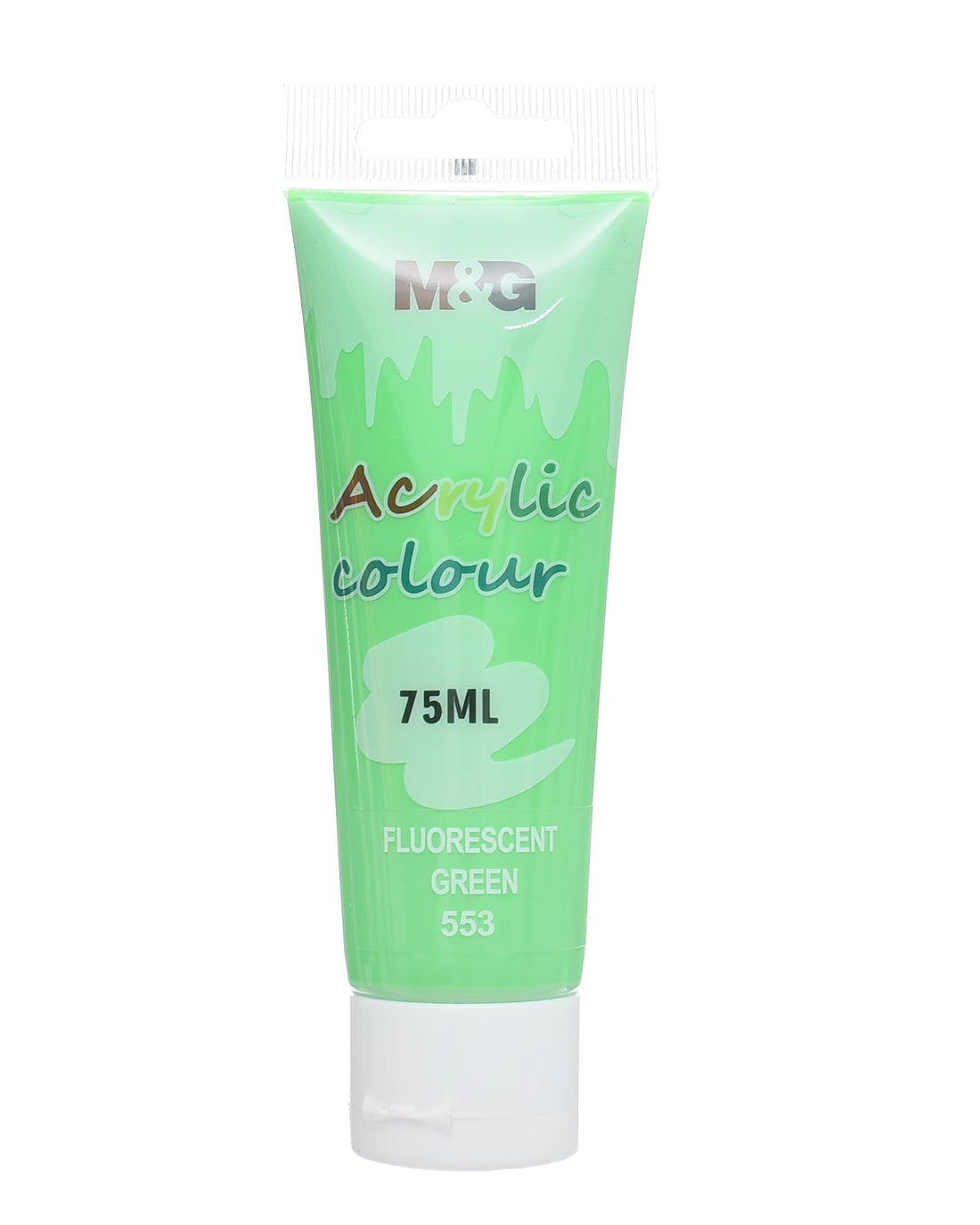 M&G Acrylic Colour Tube, Vibrant Art Creation, Fluorescent Pigment, 75ml, Fluorescent Green
