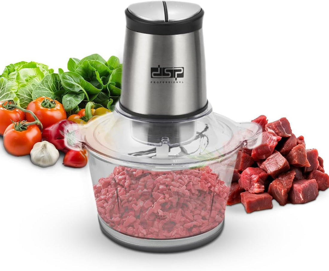 DSP Meat Grinder Meat Chopper Meat Cutter Meat Tenderizer Meat Slicer Powerful 300W, 1.5L Glass Bowl, 2-Speed Control, and Easy-to-Clean Design, KM4050