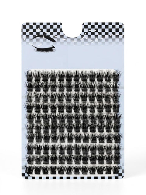 Natural Self Adhesive Eyelashes - 220 PCS - Wispy Press on Lashes Pre Glued Lash Clusters No Glue Needed Press on Eyelash Clusters Reusable Self Adhesive Lash (QQ-13MM)