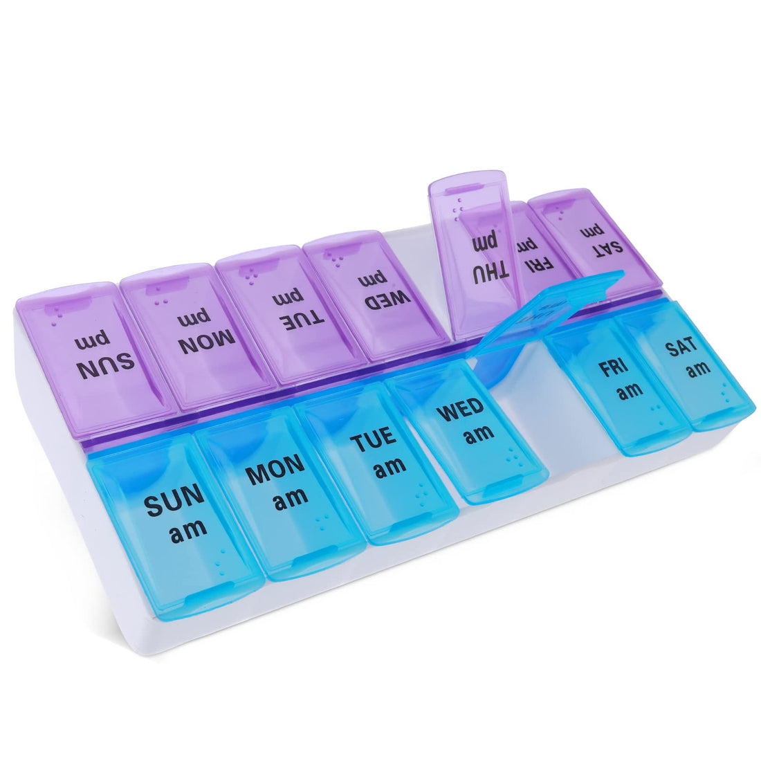 WLLHYF Weekly Pill Organizer Medicine Holder Daily Pill case Medicine Organizer Medication Dispenser Pill Moisture Proof Box 14 Compartments Pill Container for Vitamin Supplement