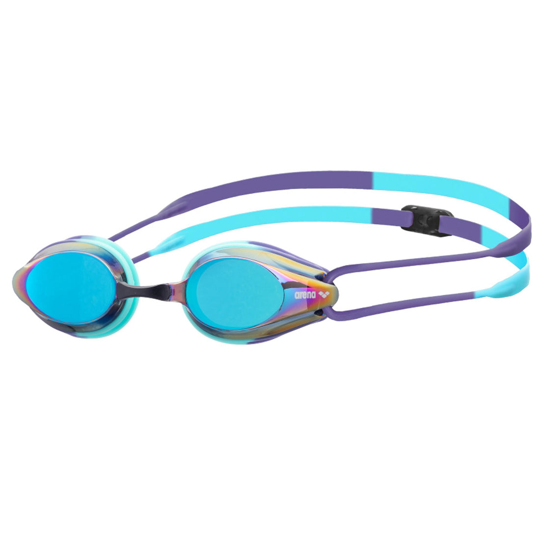 Arena Tracks Mirror Swimming Goggle for 12 Year Above Teens, Black/Blue