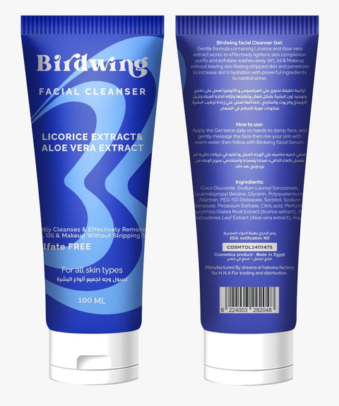 Birdwing Facial Cleanser with Licorice & Aloe Vera – Sulfate Free – For All Skin Types – 100ml