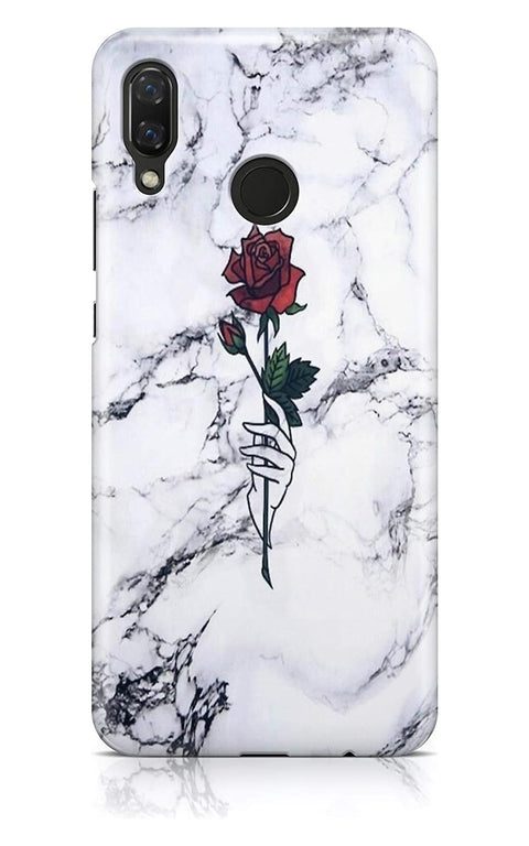 Marble Flower Printed Silicone mobile cover compatible with Huawei Y9 PRIME 2019 & P Smart Z