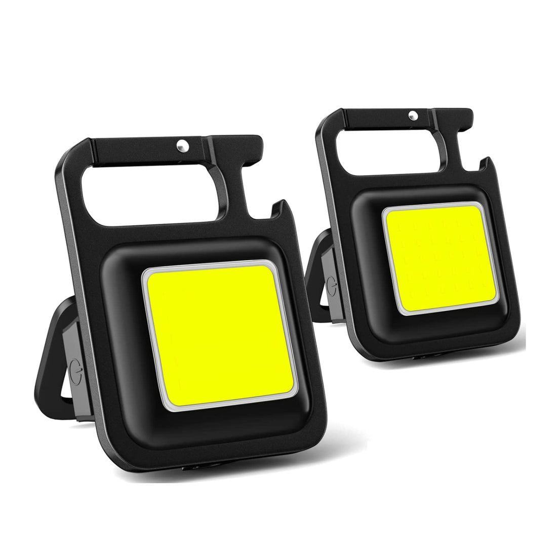 2 Pack Pocket Mini LED Flashlight Torch, 800 Lumens COB Rechargeable Keychain Small Flash Light, Portable Magnetic Waterproof Keyring Torch, Work Light for Workshop Auto Repairing Emergency Fishing