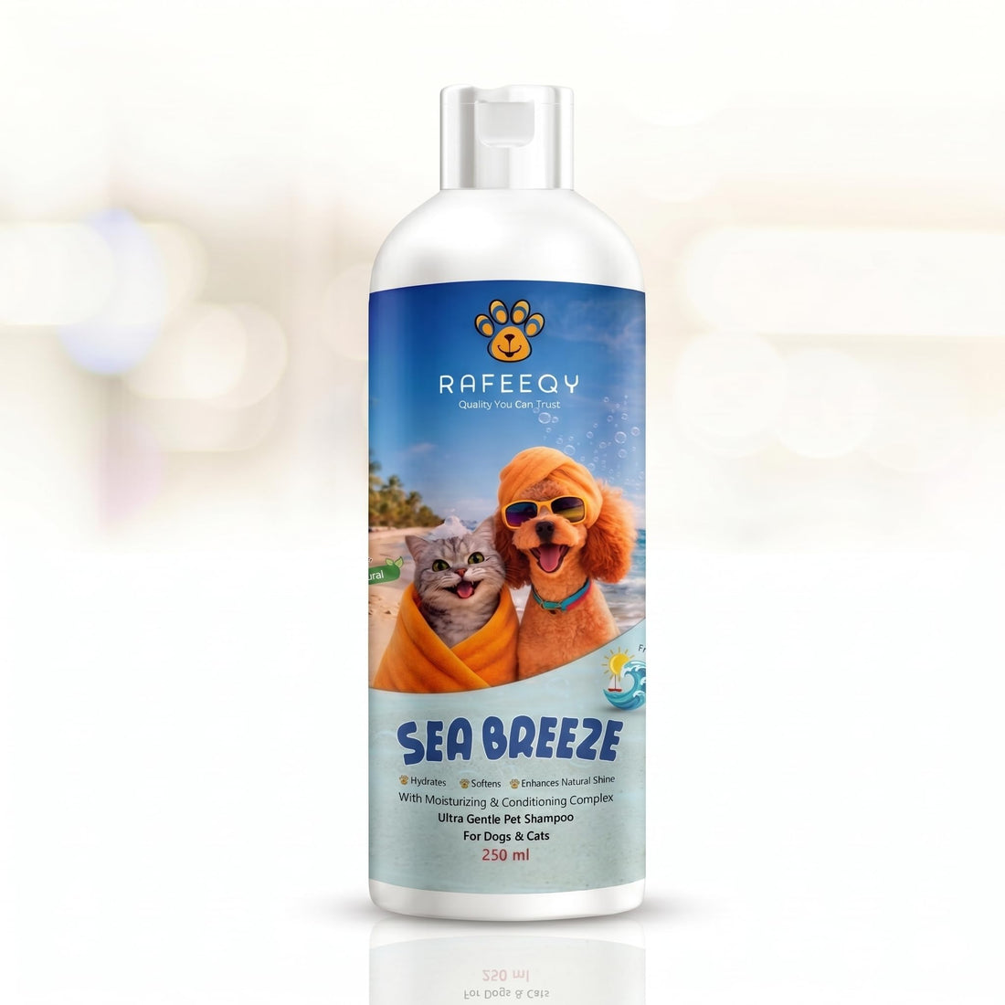 PureCare™ Ultra Gentle Pet Shampoo – Natural Hydrating Formula (Dogs & Cats) 250ml (Sea Breeze)