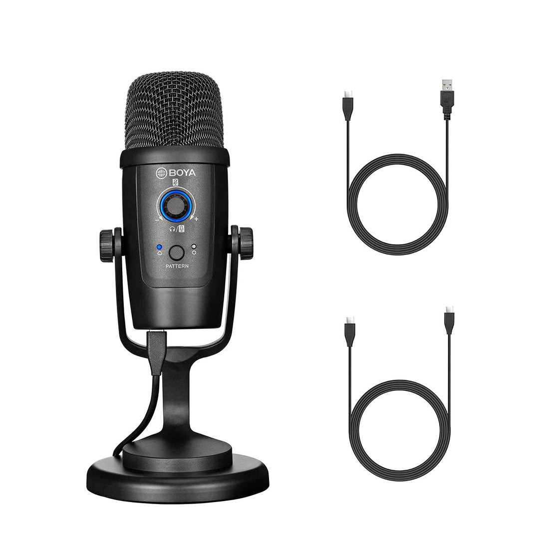 BOYA PM500 USB Microphone with USB-A& USB-C Cable Compatible with Windows and Mac computers most Type-C devices for Podcast, Streaming, Gaming, Vloggig, Work