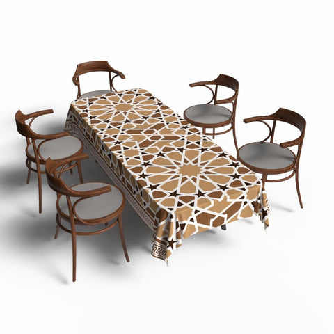 ARTMOOD HOME Tablecloth, Waterproof Durable Polyester Fabric, Rectangular, Dust-Proof, Machine Washable, Soft Touch, Perfect for Dining Tables, Kitchens, and Events - Asala - 140W X 140L CM
