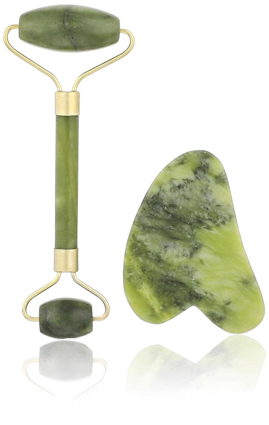 FRESIYA Roller Face Massager for Women Men | 100% Natural Jade Stone Facial Roller Massage with Gua Sha Tool for Face Eye Neck Foot Manual Massage | Skin care And Anti-Aging Therapy