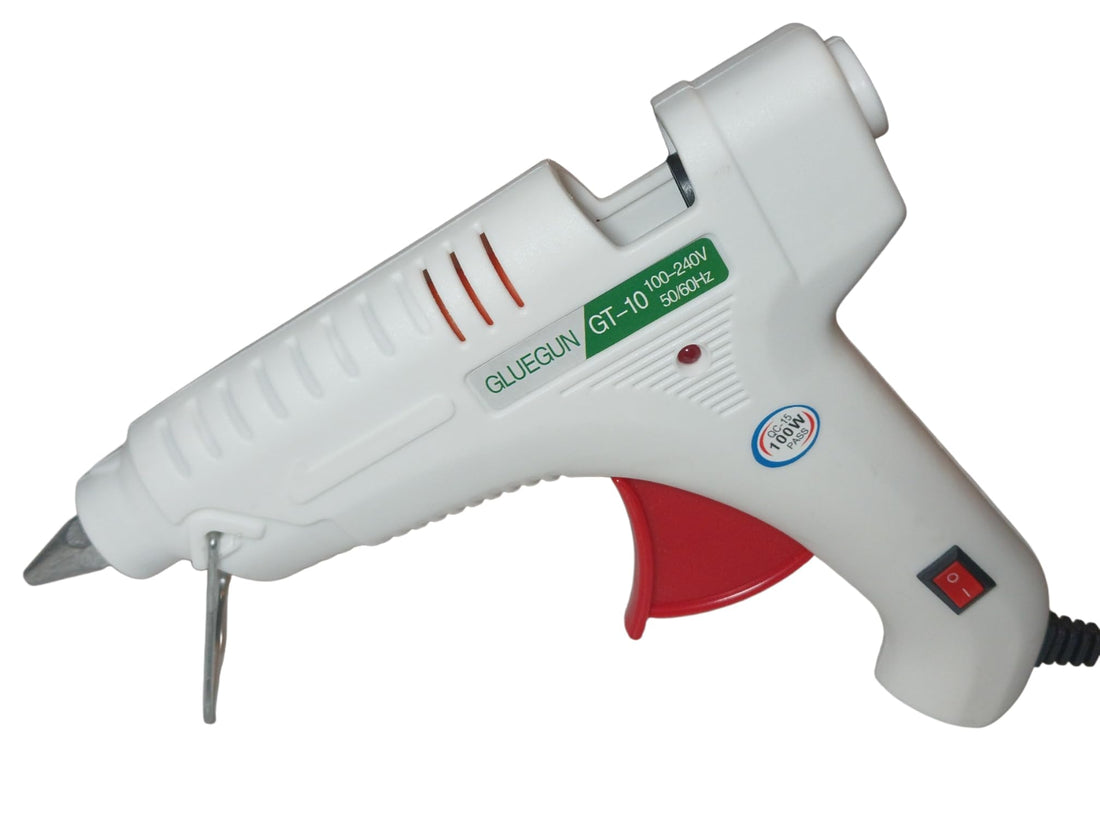 100W Electric Heat Glue Gun, 100-240V, Fast Heating, DIY and Home Repair, Suitable for Wood, Plastic, Cardboard, Decoration - White