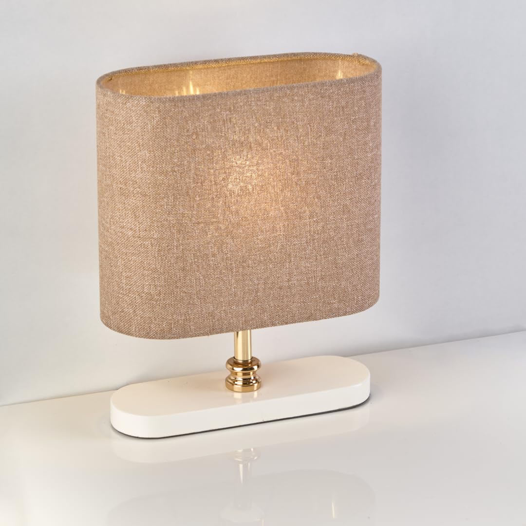 Oops Modern Decorative Indoor Desk Lamp – Curvy Desk Lamp for Living Room & Office – Off White/Beige