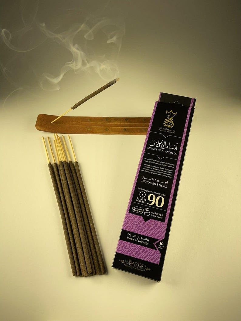 90 Minutes Incense Sticks 10 High Quality Incense Sticks (Ansam Al-Andalus)