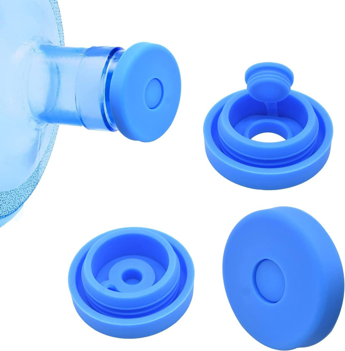 Water Bottle Cap-23L, Set of 2 Reusable Silicone Bottle Caps, Spill Proof Design for Easy Hydration