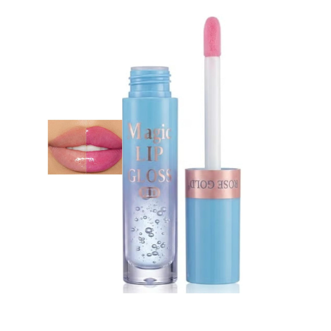 Magic Lip Gloss HD, Color Changing 4ml, pH Reactive Moisturizing Lip Tint with High Shine Finish, Long Lasting Hydrating Lip Gloss with Doe Foot Applicator for Daily Lip Care (01)