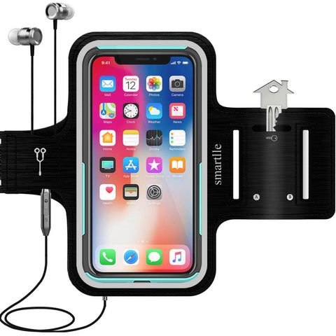 Arm Phone Holder for Running, Universal Cellphone Armband for iPhone 15 14 13 12 11 Pro/XR/XS/X/SE/8/7/6s/6, A/S/J, Up to 6.1’’, Sport armband for Gym, Sports, Workout-Black
