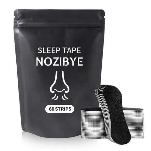 Anti Snore Nasal Strips for Sleeping - Comfortable & Breathable Nose Tape for Snoring Relief (Black, 60)