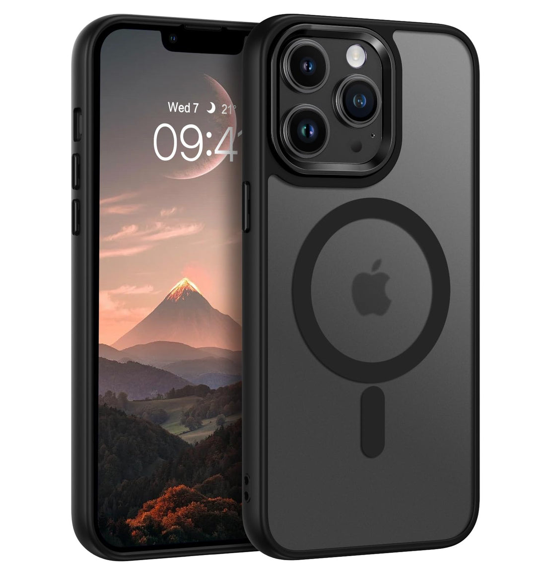 BENTOBEN Magnetic Case Compatible with iPhone 13 Pro MAX [Compatible with Magsafe] Wireless Charging Translucent Matte Plated Case Military Grade Protection Anti-scratch Shockproof -Black