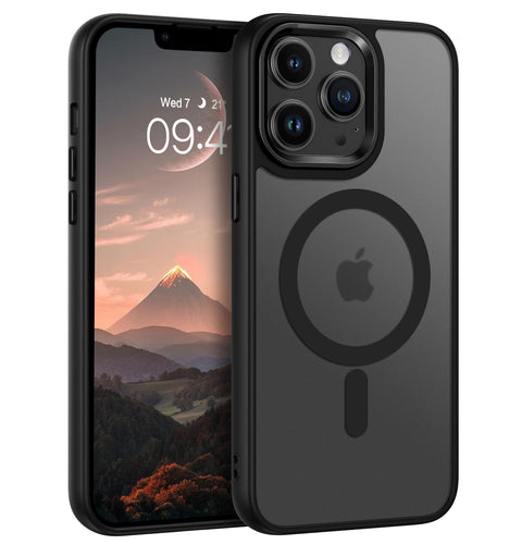 BENTOBEN Magnetic Case Compatible with iPhone 13 Pro MAX [Compatible with Magsafe] Wireless Charging Translucent Matte Plated Case Military Grade Protection Anti-scratch Shockproof -Black