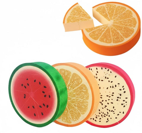 Fruit Shaped Powder Puff - Soft Velour Triangle Makeup Sponge for Loose & Setting Powder, Cosmetic Foundation Beauty Sponge, Stocking Stuffer Gift for Women (ORANGE) SHAPE 1-1PC