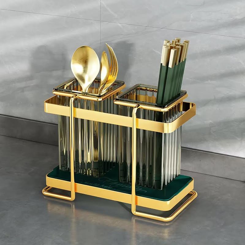 Dollar for Improt Cutlery Organizer, Luxury Gold Serving Spoon Organizer to Complement Your Kitchen and Dining (Shape 2)