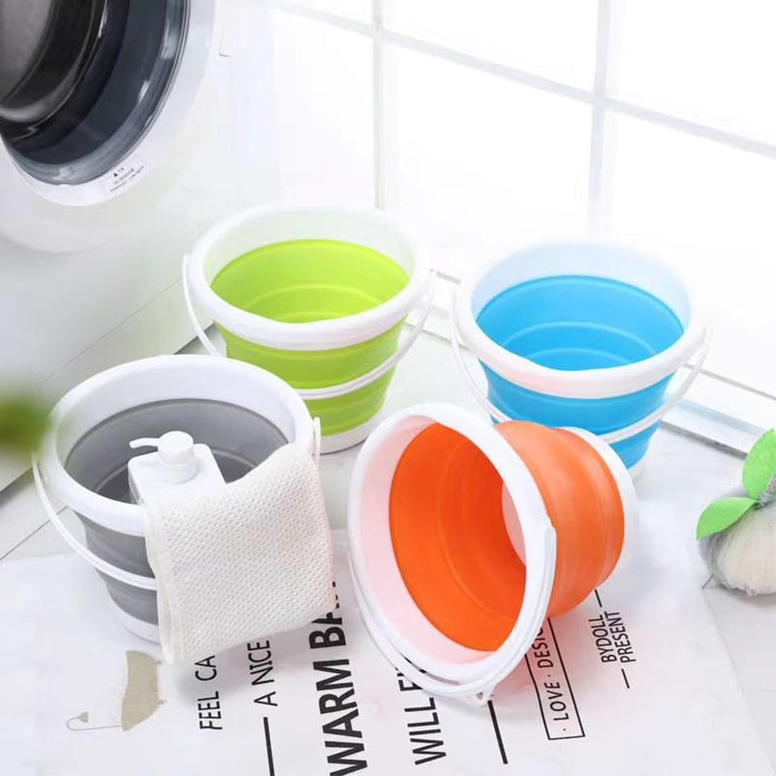 Silicone Bucket & Bucket for Bathroom - Lightweight Easy to Use Multipurpose