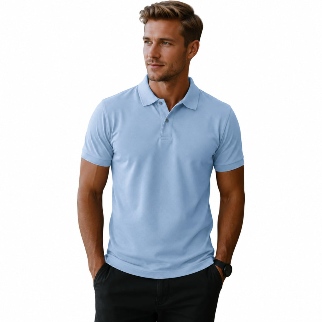 Men’s Polo T-Shirt – Classic Short Sleeve Casual Top, Soft Cotton Feel, Comfortable Fit for Daily Wear
