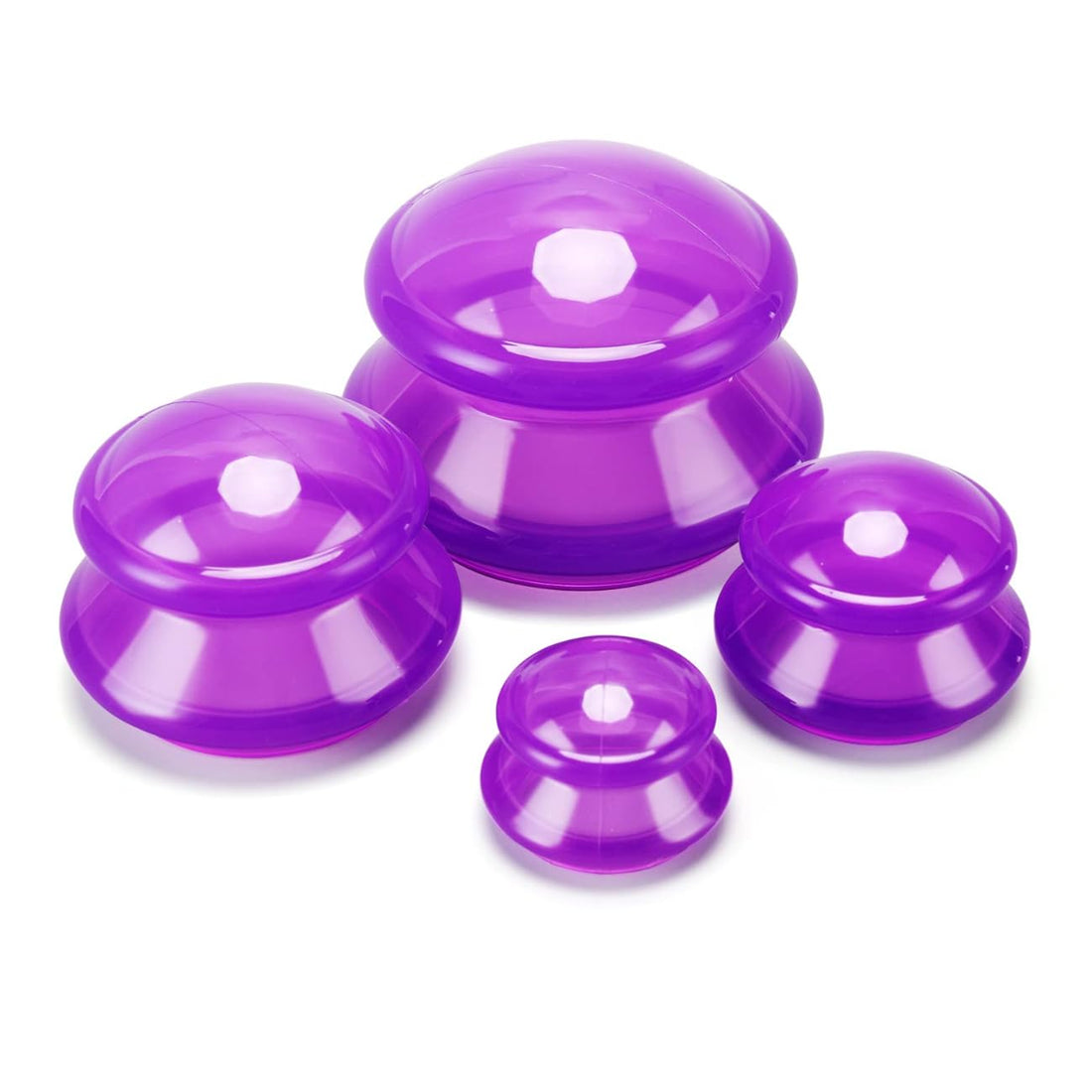 SKEIDO 4Pcs/Set Moisture Absorber Anti Cellulite Vacuum Cupping Cup Silicone Family Facial Body Massage Therapy (Purple)
