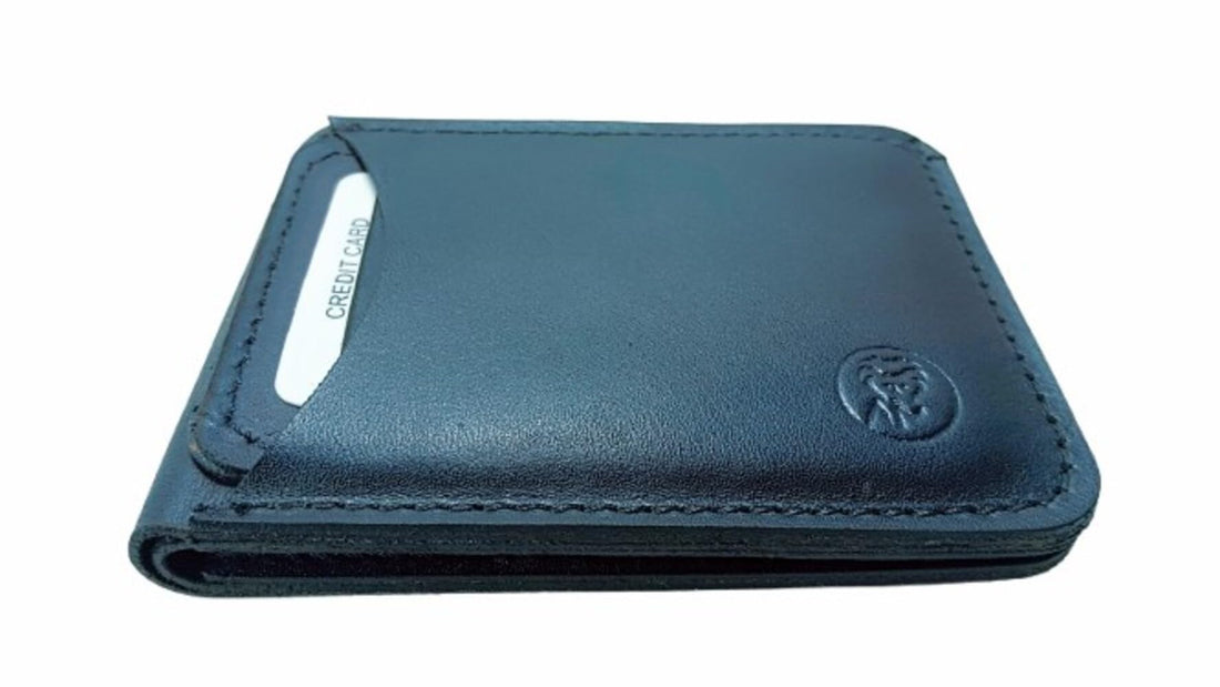 Mens Genuine Leather Wallet 100% Genuine Leather Wallet with External Ball Large Size Pocket - 12 Pockets for Cards and Money (Black)