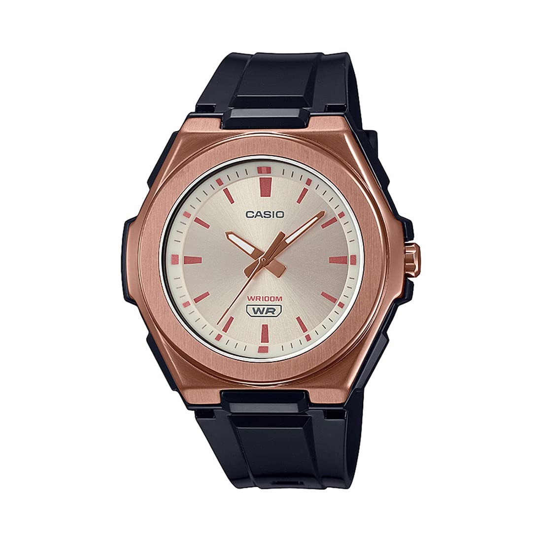 Casio watch for women lwa-300hrg-5evdf analog resin band rose gold