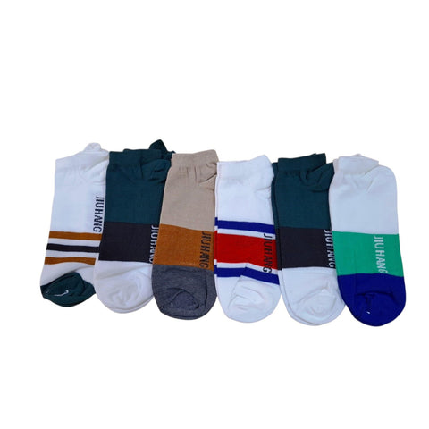 طقم جوارب رجالي مقاسات من 36 : 42 (مجموعة من 6 أزواج) متوفر بألوان أبيض ، رمادي ، أحمر ، بينك ، أسود ، زيت ، بنفسجي