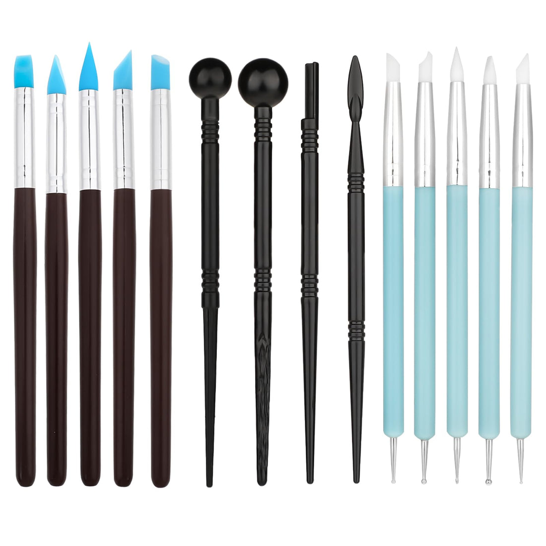 Dimeho 14Pcs Silicone Clay Sculpting Tool, Modeling Dotting Tool Polymer Pottery Clay Sculpture Carving Tools for DIY Handicraft Drawing Nail Art