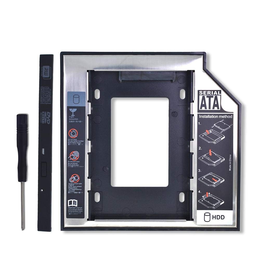 Aluminum Plastic Universal Optibay 2nd HDD Caddy 9.5mm SATA3.0 2.5" SSD CD DVD to HDD Case Enclosure